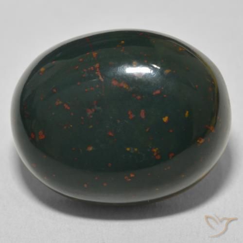 31.63ct Naturale Verde multicolore Pietra del sangue, Ovale, Opaco