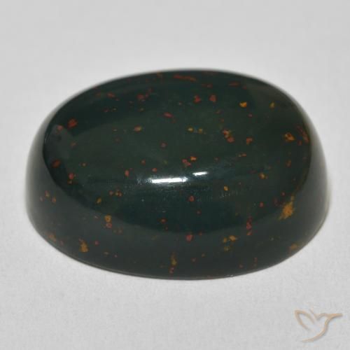 Pietra del sangue Verde multicolore naturale da 31.63 ct, Ovale, Opaco