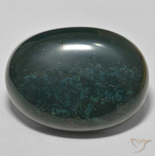 76.31ct Naturale Verde scuro Pietra del sangue, Ovale, Opaco
