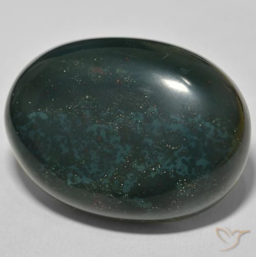 Pietra del sangue Verde scuro naturale da 76.31 ct, Ovale, Opaco