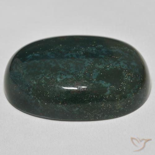 Pietra del sangue Verde scuro naturale da 76.31 ct, Ovale, Opaco