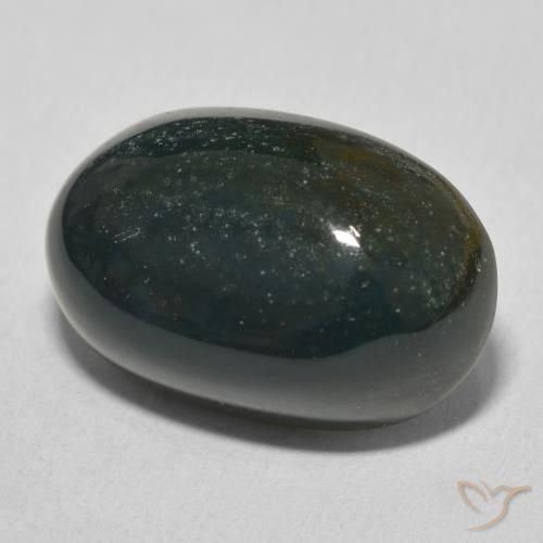 Pietra del sangue Verde foresta naturale da 15.71 ct, Ovale, Opaco