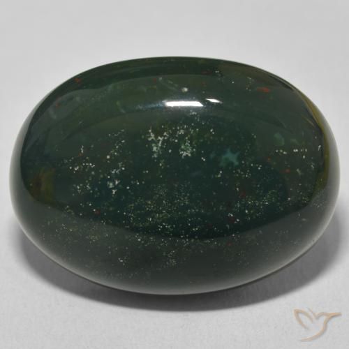 30.57ct Naturale Verde multicolore Pietra del sangue, Ovale, Opaco