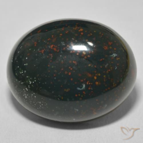 27.95ct Naturale Verde multicolore Pietra del sangue, Ovale, Opaco