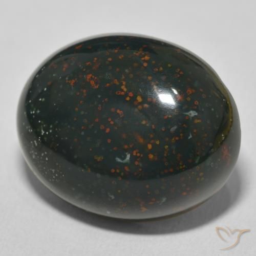 Pietra del sangue Verde multicolore naturale da 27.95 ct, Ovale, Opaco