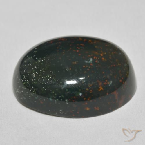 Pietra del sangue Verde multicolore naturale da 27.95 ct, Ovale, Opaco