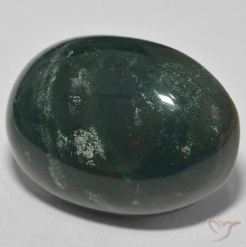 Pietra del sangue Verde scuro naturale da 41.22 ct, Ovale, Opaco
