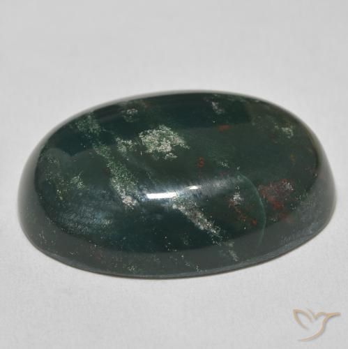 Pietra del sangue Verde scuro naturale da 41.22 ct, Ovale, Opaco