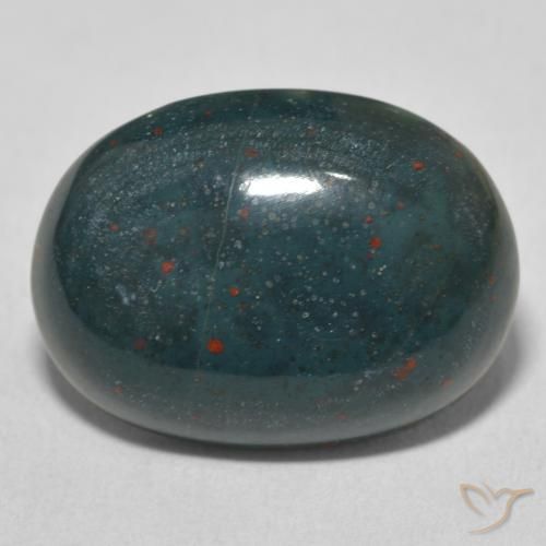 13.24ct Naturale Verde scuro Pietra del sangue, Ovale, Opaco