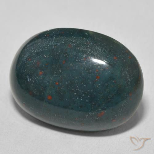 Pietra del sangue Verde scuro naturale da 13.24 ct, Ovale, Opaco