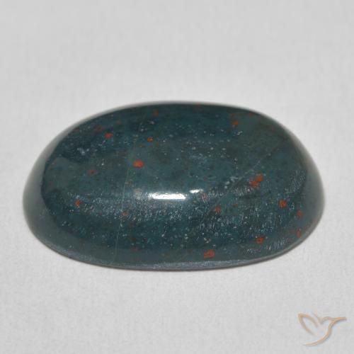 Pietra del sangue Verde scuro naturale da 13.24 ct, Ovale, Opaco