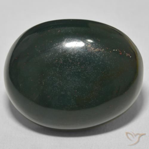 26.46ct Naturale Verde scuro Pietra del sangue, Ovale, Opaco