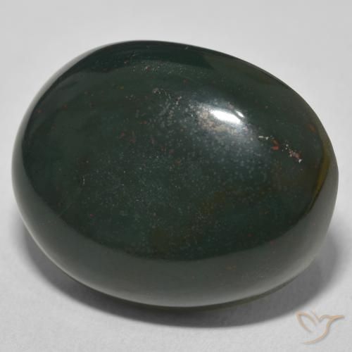 Pietra del sangue Verde scuro naturale da 26.46 ct, Ovale, Opaco