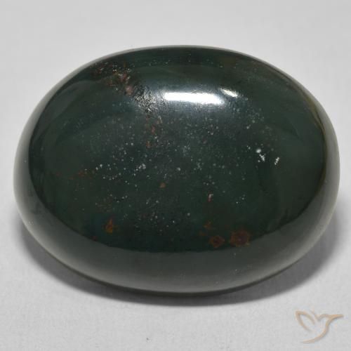 23.59ct Naturale Verde scuro Pietra del sangue, Ovale, Opaco