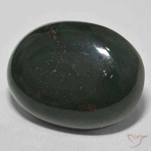 Pietra del sangue Verde scuro naturale da 23.59 ct, Ovale, Opaco