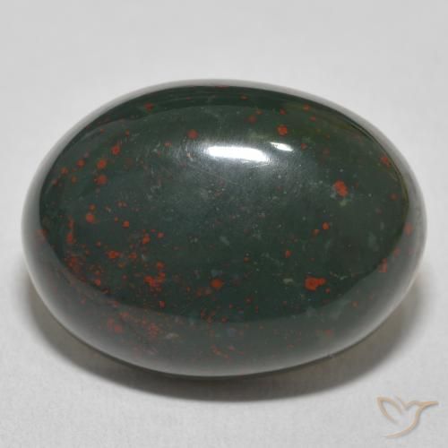 21.79ct Naturale Verde e Rosso Pietra del sangue, Ovale, Opaco