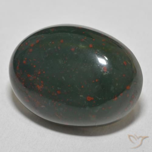 Pietra del sangue Verde e Rosso naturale da 21.79 ct, Ovale, Opaco
