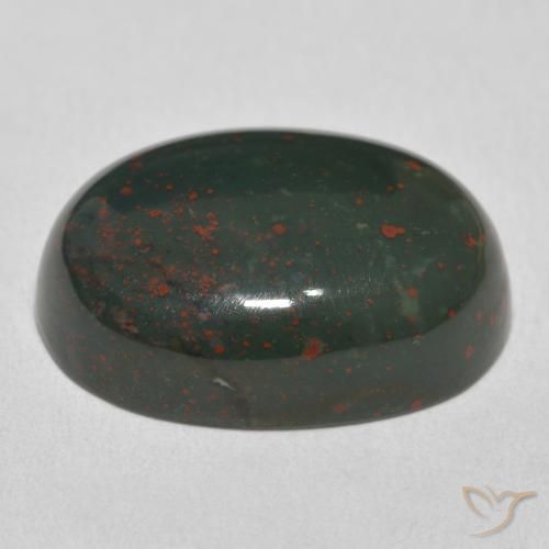 Pietra del sangue Verde e Rosso naturale da 21.79 ct, Ovale, Opaco