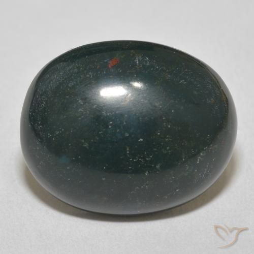 15.20ct Naturale Verde multicolore Pietra del sangue, Ovale, Opaco