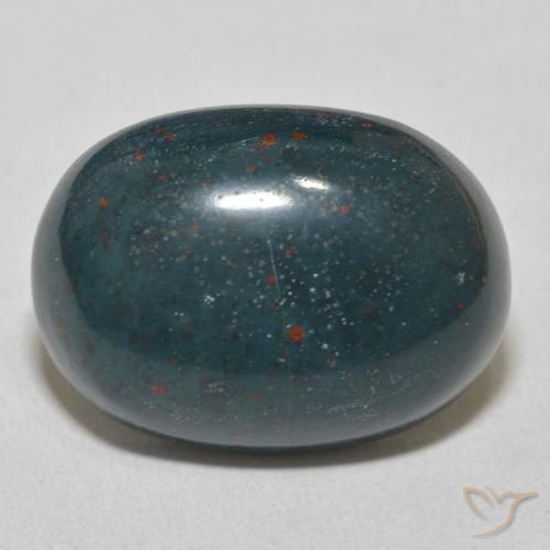 18.39ct Naturale Verde bluastro Pietra del sangue, Ovale, Opaco