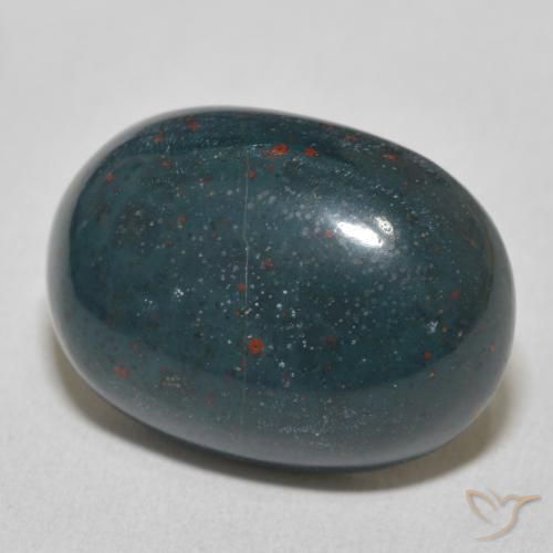 Pietra del sangue Verde bluastro naturale da 18.39 ct, Ovale, Opaco