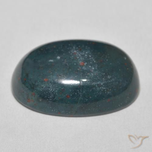 Pietra del sangue Verde bluastro naturale da 18.39 ct, Ovale, Opaco