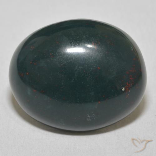 17.00ct Naturale Verde scuro medio Pietra del sangue, Ovale, Opaco
