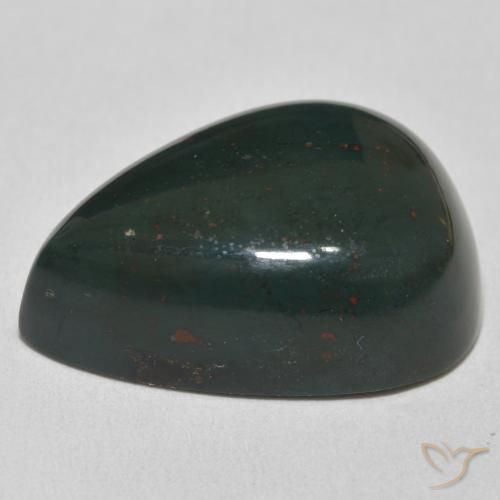 Pietra del sangue Verde multicolore naturale da 32.84 ct, Forma a pera, Opaco