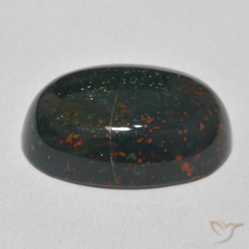 Pietra del sangue Verde foresta naturale da 16.56 ct, Ovale, Opaco