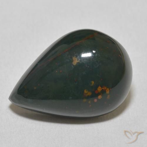 10.92ct Naturale Verde scuro Pietra del sangue, Forma a pera, Opaco