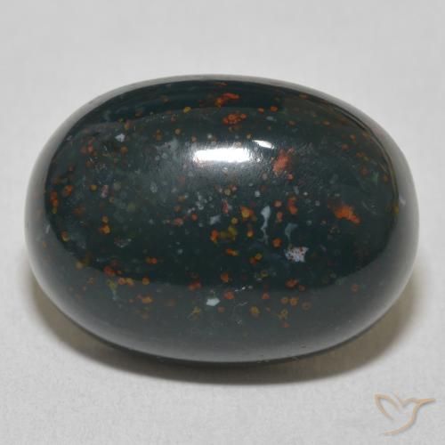 19.08ct Naturale Verde foresta Pietra del sangue, Ovale, Opaco