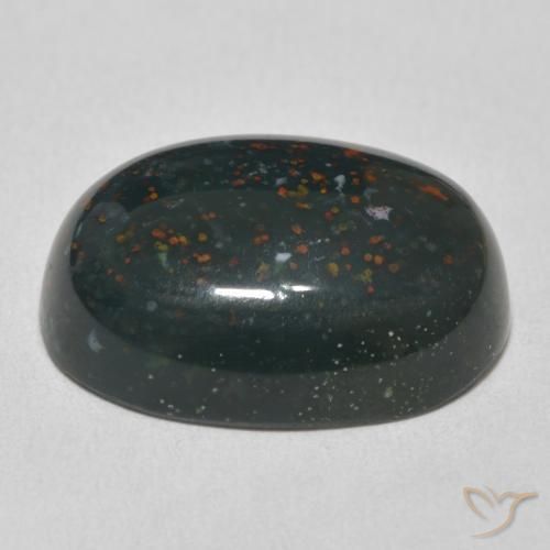 Pietra del sangue Verde foresta naturale da 19.08 ct, Ovale, Opaco
