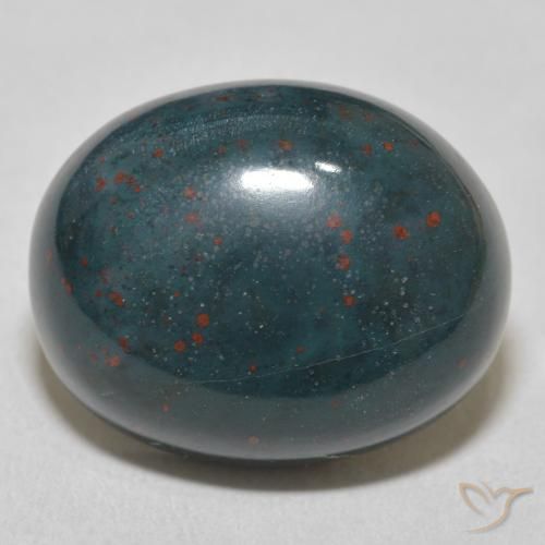 20.63ct Naturale Verde multicolore Pietra del sangue, Ovale, Opaco