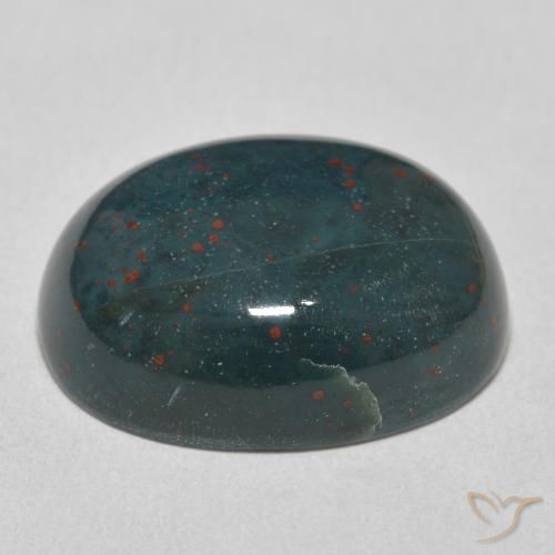 Pietra del sangue Verde multicolore naturale da 20.63 ct, Ovale, Opaco
