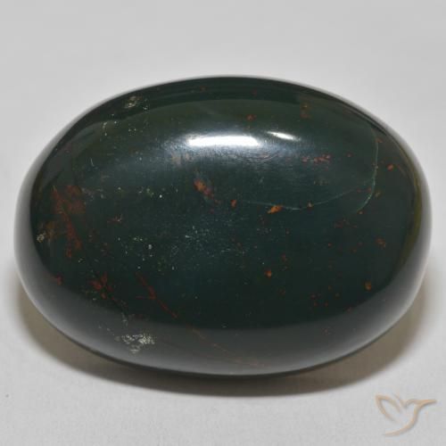 102.70ct Naturale Verde scuro Pietra del sangue, Ovale, Opaco