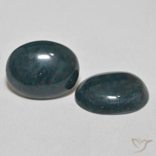 Gemme di Pietra del sangue Verde scuro naturale da 17.33 ct, Ovale, Opaco