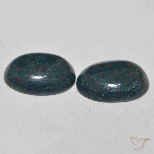 Gemme di Pietra del sangue Verde scuro naturale da 17.33 ct, Ovale, Opaco