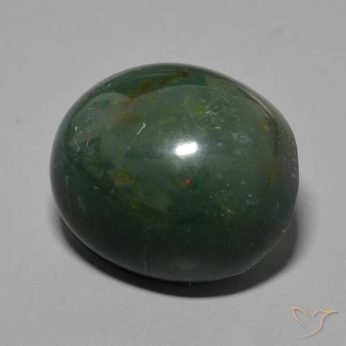 Pietra del sangue Verde terroso naturale da 40.68 ct, Ovale, Opaco
