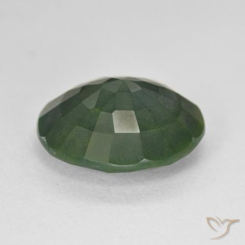 Pietra del sangue Verde medio naturale da 7.96 ct, Ovale, Opaco