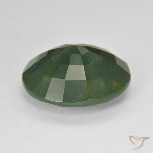 Pietra del sangue Verde terroso naturale da 9.39 ct, Ovale, Opaco