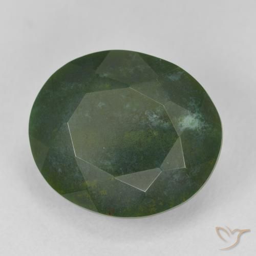 Pietra del sangue Verde caldo naturale da 11.88 ct, Ovale, Opaco