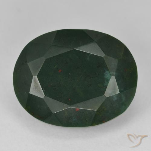 21.50ct Naturale Verde multicolore Pietra del sangue, Ovale, Opaco