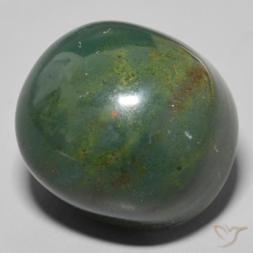 Pietra del sangue Verde con Rosso naturale da 56.88 ct, Ovale, Opaco