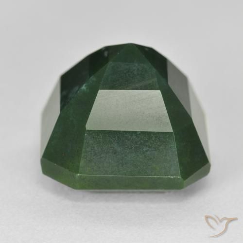 Pietra del sangue Verde scuro naturale da 18.72 ct, Ottagonale / Taglio smeraldo, Opaco
