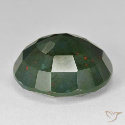 Pietra del sangue Verde foresta naturale da 23.63 ct, Ovale, Opaco