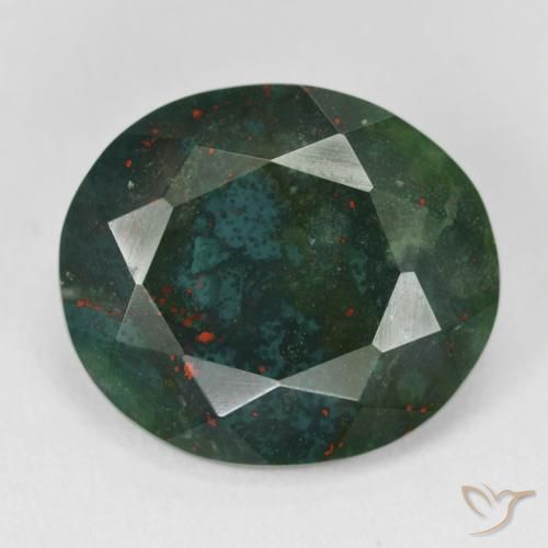 Eliotropio naturale verde da 11,98 ct, taglio ovale, opaco