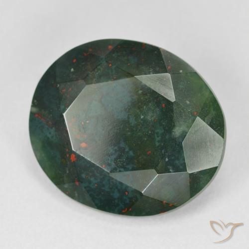 Eliotropio naturale verde da 11,98 ct, taglio ovale, opaco