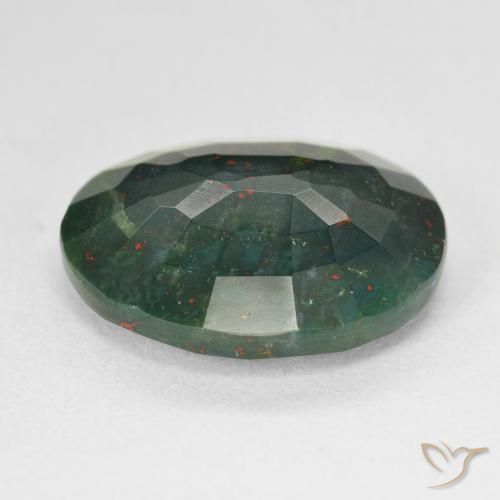 Eliotropio naturale verde da 11,98 ct, taglio ovale, opaco