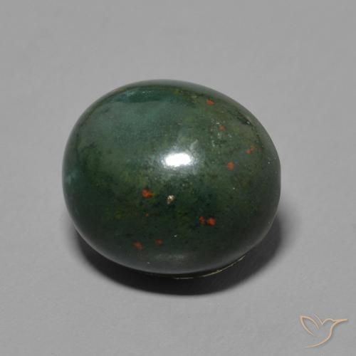 Pietra del sangue Verde e Rosso naturale da 6.59 ct, Ovale, Opaco