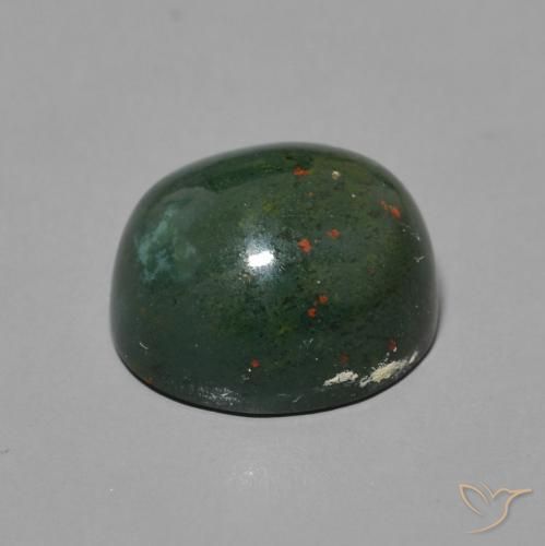 Pietra del sangue Verde e Rosso naturale da 6.59 ct, Ovale, Opaco